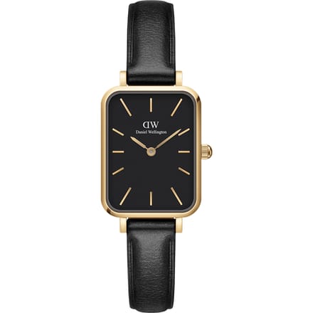 Daniel Wellington Quadro - Dameshorloge - Minimalistisch Design - Goud & Zwart - Stalen Kast