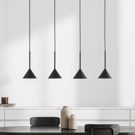 Zwarte hanglamp CONO ZWART MINI 4xGU10 eetkamer | TK Verlichting