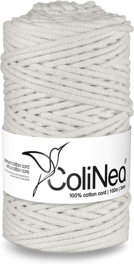 ColiNea - Touw - katoenen koord - gevlochten - 3mm, 100m - Wit