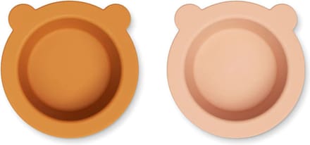 Liewood Peony Kommen Met Zuignap 2-Pack - Mustard / Tuscany Rose Mix