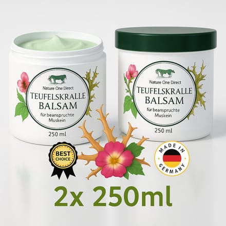 Pullach Hof - Duivelsklauw Balsem - 2x 250ml - Teufelskrallen gel - Devil's Claw Balm - Verbeterd doorbloeding en spieropbouw