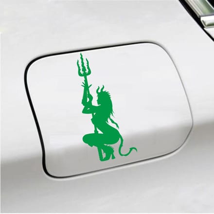 Bumpersticker - Duivel - 13,2 X 6,1 - Groen