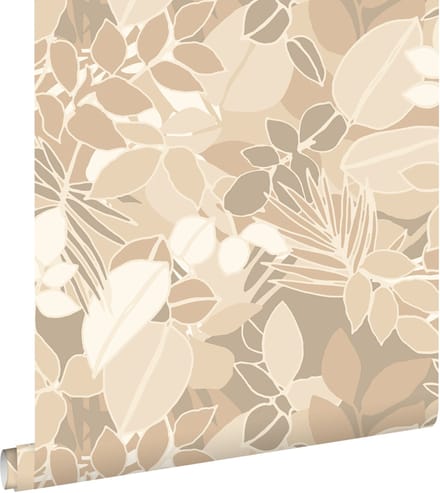 ESTAhome behang bladeren beige - 50 x 900 cm - 139845