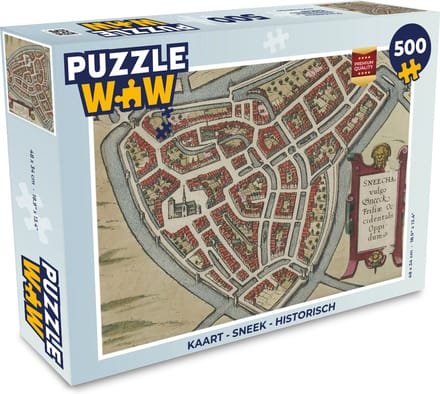 Puzzel Kaart - Sneek - Historisch - Legpuzzel - Puzzel 500 stukjes