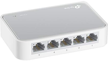 5-Poorts Ethernet Switch - Snelle Netwerkverbindingen zonder Ventilator (10/100 Mbit/s)
