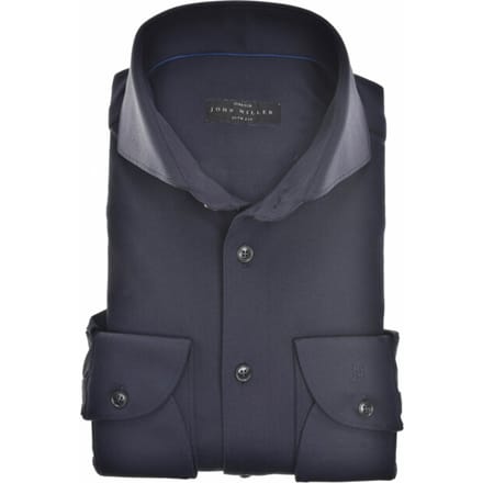 John Miller Overhemd Hyperstretch Donkerblauw (navy) - Maat 43 - Heren - Overhemden Casual