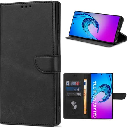 Solidenz hoesje - Geschikt voor Samsung Galaxy S26 Ultra - Bookcase - Zwart