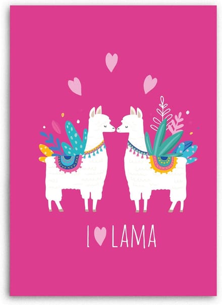 Lama - Fleeceplaid - 130 x 160 cm - Roze