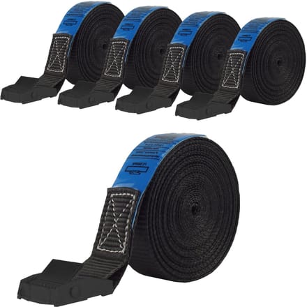 5x Professionele spanband Spanband Klemvergrendeling auto 1-delig 5m 250 kg ZWART