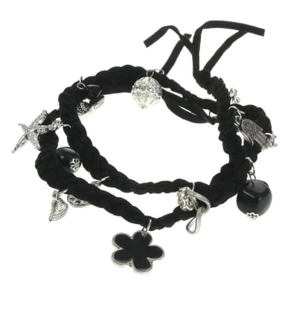 Behave - Wikkelarmband met zilverkleurige hangers - Boho stijl