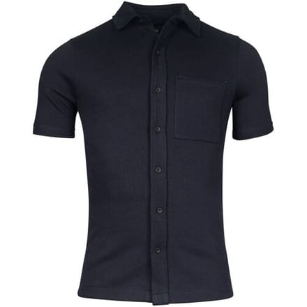 Giordano Overhemd Uni Color Puglia Doubleface Knit Short Sleeve Navy / male