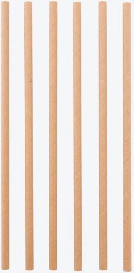 Point-Virgule set van 48 papieren rietjes bruin 19.5cm