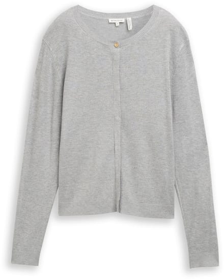 Tom Tailor - Vest met verborgen knoopsluiting - Maat M - medium silver grey melange