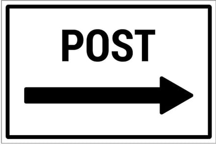 Post rechts bord | gecoat dibond materiaal | 60 x 40 cm