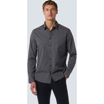 No Excess Shirt Stretch Allover Printed Black Größe: S | Casual hemden Outlet | Herren | Schwarz