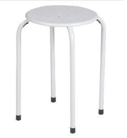 Practo Home - Kruk - Metaal - Stapelbaar - Wit