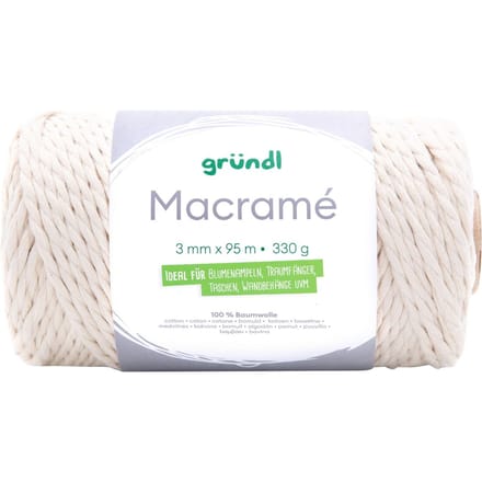 Gründl katoenen koord "Macramé", 3 mm - Kleur 01