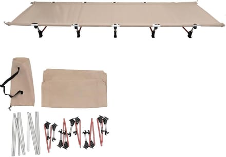 Veldbed campingbed - Klapbed ligstoel - Buiten ontspannen - Lichtgewicht draagbaar - 190 x 65 cm - Kaki