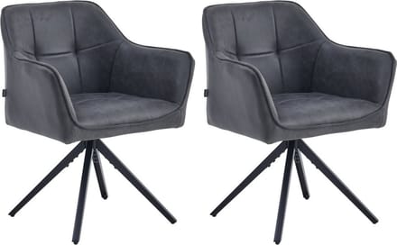 Colenis® - Pearl Eetkamerstoel - Set Van 2 - Antraciet - Microfiber Stof - Microvezel - Industrieel