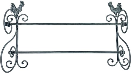 Lavandoux - Rustieke Dubbele Handdoekrek - Haan - Metaal - 68cm
