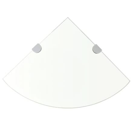 vidaXL - Hoekschap - met - chromen - dragers - transparant - 25x25 - cm - glas
