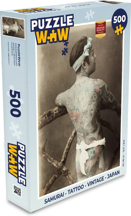 Puzzel Samurai - Tattoo - Vintage - Japan - Legpuzzel - Puzzel 500 stukjes