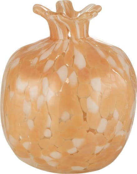 J-Line vaas Melissa - glas - beige - medium - Ø 14 cm