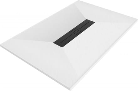 Mexen Toro rechthoekige douchebak SMC 140 x 80 , wit, zwarte afdekking - 43108014-B