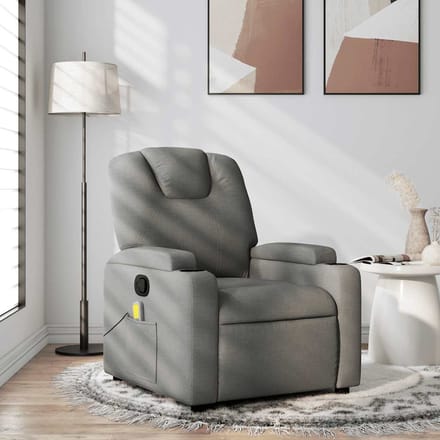 vidaXL - Massagestoel - in - donkergrijze - stof