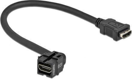HDMI haaks (110° boven) Keystone module - HDMI (v) | HDMI1.4 (4K 30Hz) | zwart | 0,30 meter