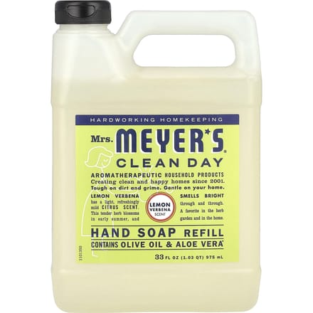 Mrs. Meyers Clean Day, Liquid Hand Soap Refill, Lemon Verbena Scent, 33 fl oz (975 ml) yellow
