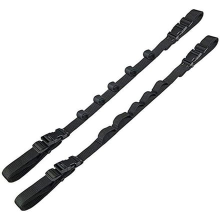 Paquet de 2 supports de canne à pêche pour voiture, support de rangement de canne à pêche à 5 cannes à pêche, sangles de support de canne à pêche réglables noir
