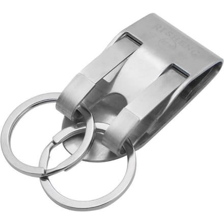 Porte-clés en acier inoxydable avec clip de sécurité pour ceinture B gray