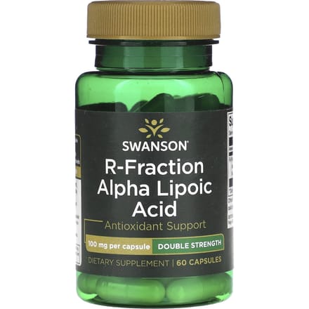 R-Fractie Alfa-liponzuur, Dubbele Sterkte, 100 mg, 60 capsules