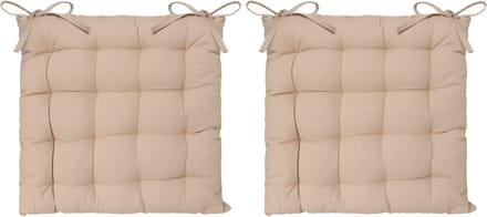 Atmosphera Tuintoelkussen - 4x - beige - katoen - 38 x 6 cm - zitkussen