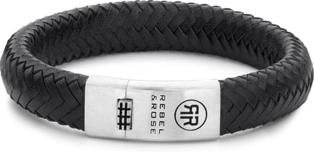 Rebel&Rose armband - Braided Oval 925 - Magnificant Black