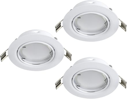 EGLO Peneto - Inbouwspotje - LED - Ø87mm. - Wit - Set 3 Spots - Richtbaar