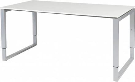 Verstelbaar Bureau - Domino Plus 160x80 wit - alu frame
