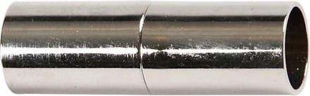 Magnetische sluiting, L: 20 mm, gatgrootte 5 mm, verzilverd, 2 stuk
