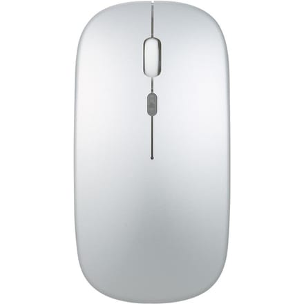 2.4G BT 5.0 draadloze slanke oplaadbare muis Minder ruis 3 instelbare DPI 7-kleuren ademend licht With Light zilver