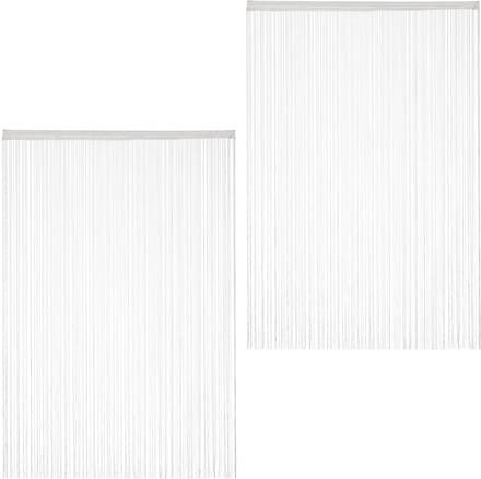 2 x draadgordijn wit, inkortbaar, tunnel, voor deuren & ramen, vitrage, 145x245, white