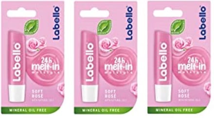 Labello - Soft Rosé Lippenbalsem - 3 Stuks