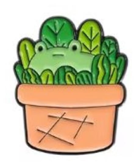 Pin Broche - enamel pin - kledingspeld - Bloempot kikker