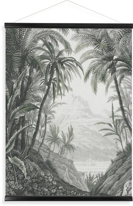 Hangende Poster Linnen Jungle Landschap Schets 80x60cm
