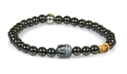 IbizaMen - hematiet 6mm - buddha met RVS kralen