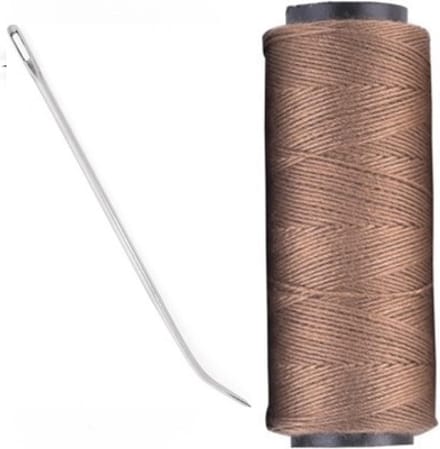 J Naald + Weave Draad Bruin - Hairweaving - Interlock - Combi