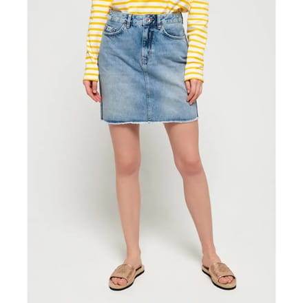 Superdry Denim Mini Rok Blauw 28 Vrouw