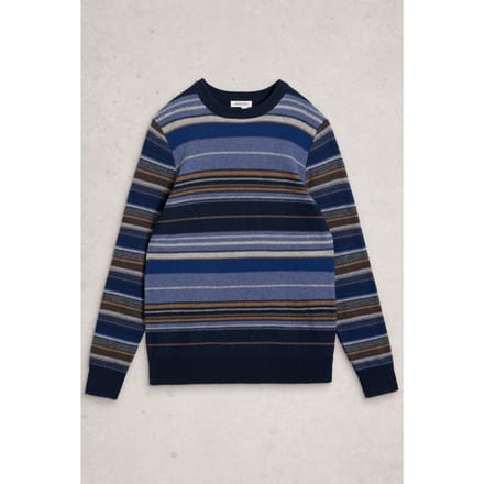 White Stuff Abstract Stripe Crew Blue Multi Taglia: L | Maglioni a maglia Outlet | Uomo | Blu