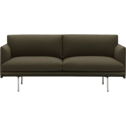 Muuto Outline 2-zitsbank - Devina 984 - gepolijst aluminium