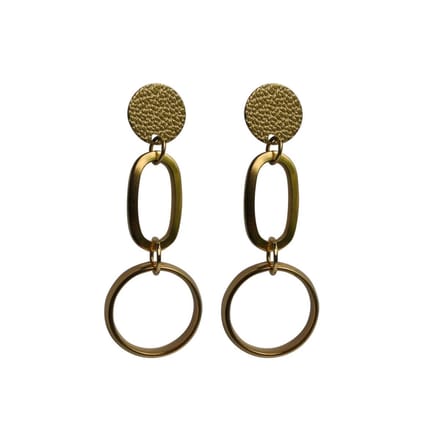 FlowJewels - statement oorbellen - stainless steel - goud kleurig